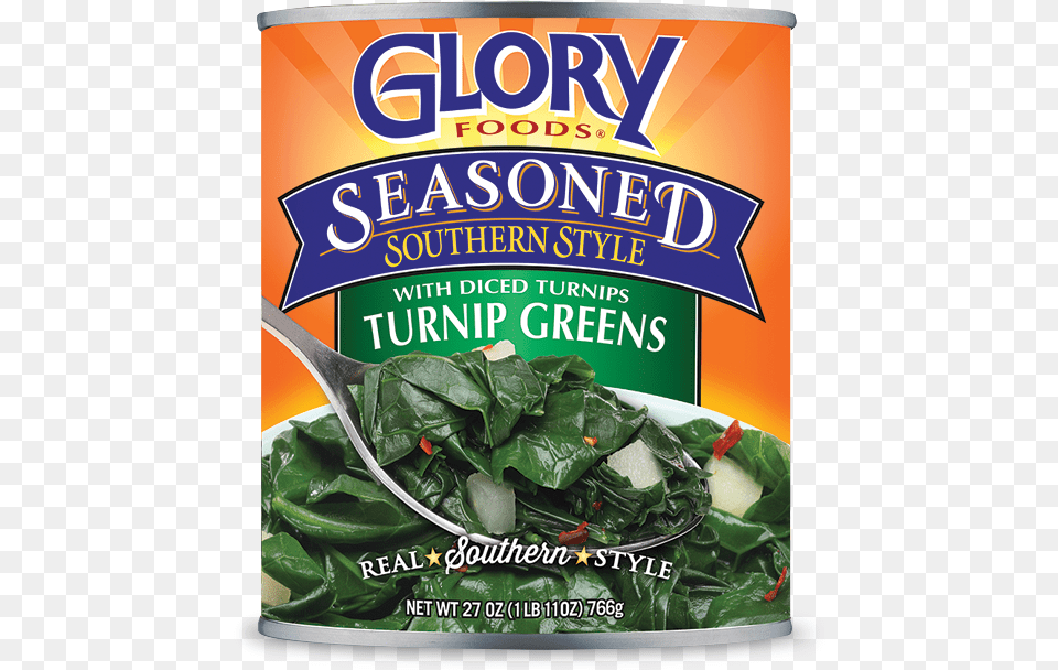 Turnip Greens With Diced Turnips Glory Seasoned Collard Greens, Food, Leafy Green Vegetable, Plant, Produce Free Png Download