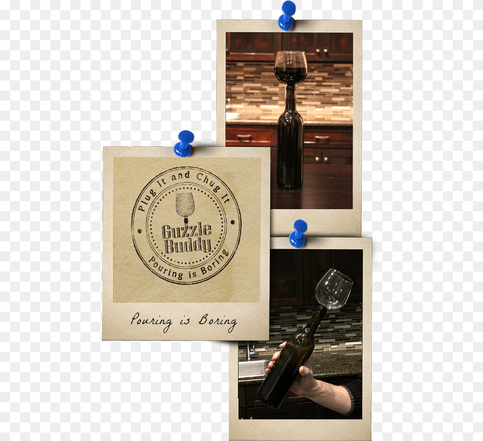 Turns Your Wine Glass Into Your Wine Bottle Guzzle Buddy Wine Glass, Alcohol, Beverage, Beer, Collage Png