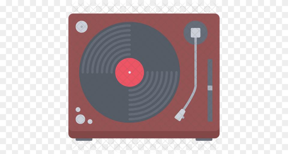 Turntable Icon Of Flat Style Circle, Electronics, Electrical Device, Microphone Free Png
