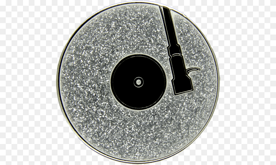Turntable Pin Silver Glitter Circle, Disk Free Transparent Png