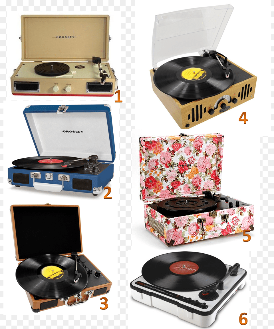 Turntables Crosley Pink Floral Record Player, Cd Player, Electronics Free Png Download