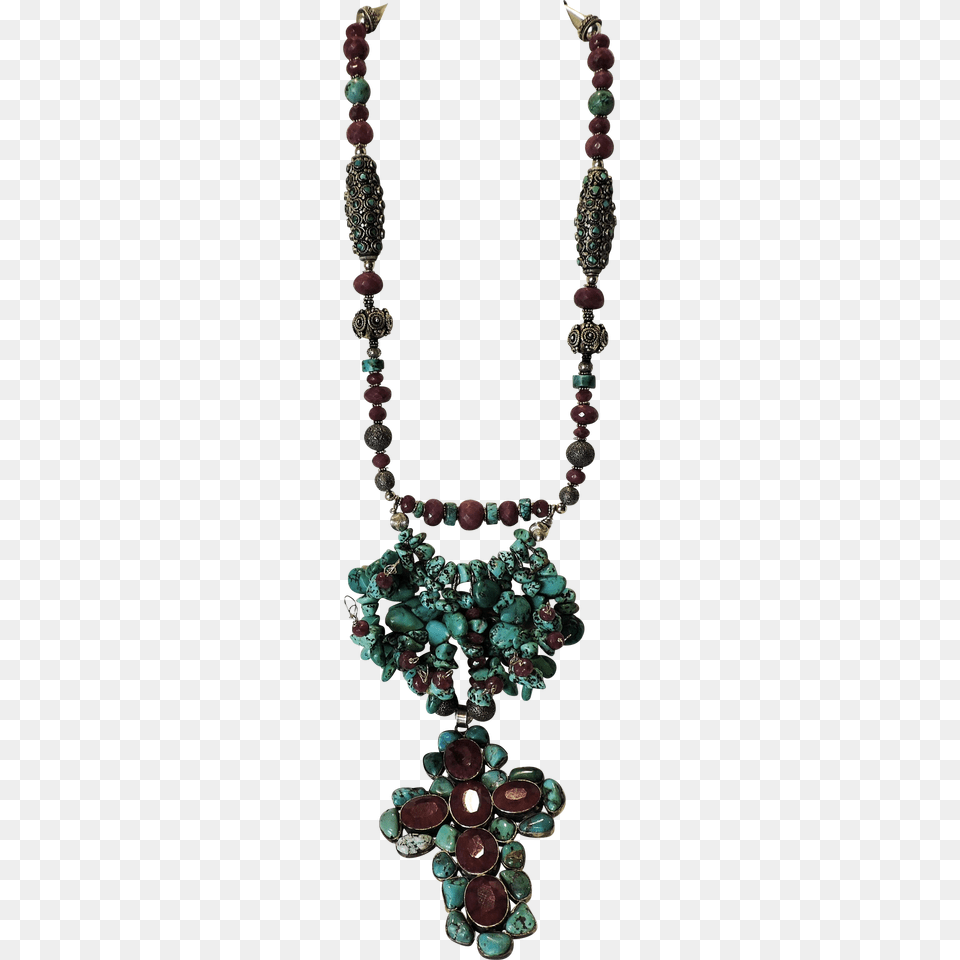 Turquoise And Faceted Genuine Ruby Necklace Crown Of Thorns, Accessories, Jewelry, Gemstone, Bead Free Transparent Png