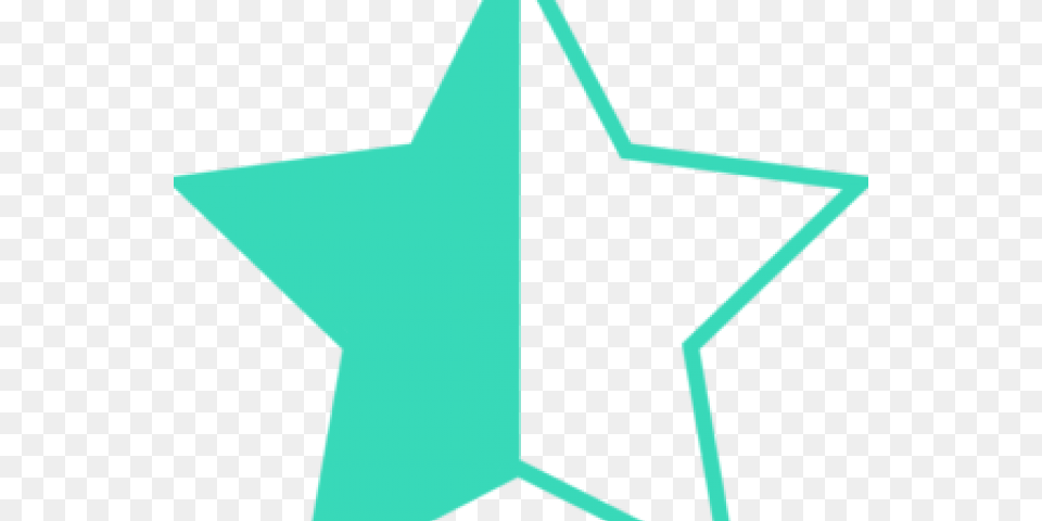 Turquoise Clipart Half Star, Star Symbol, Symbol Free Transparent Png