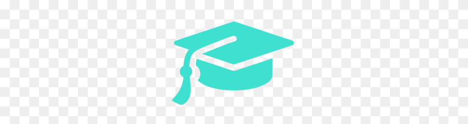 Turquoise Graduation Cap Icon, People, Person Png Image