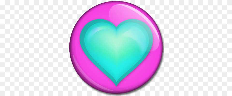 Turquoise Heart On Pink Background Pink Heart With Green Background, Balloon, Disk Png