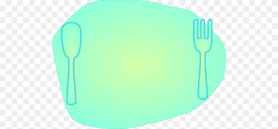 Turquoise Mint Plate Clip Art, Cutlery, Fork, Spoon Free Png Download