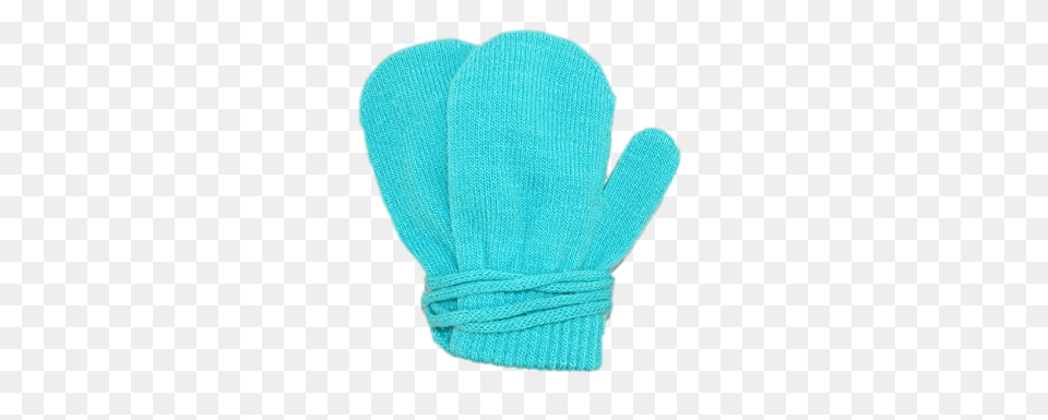 Turquoise Mittens On A String For Toddlers, Clothing, Glove, Hat, Knitwear Png Image