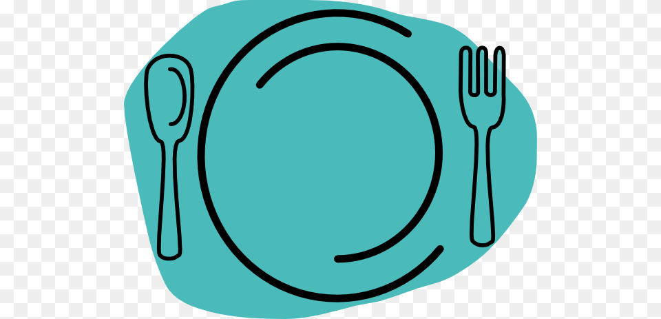 Turquoise Plate Clip Art, Cutlery, Fork, Food, Meal Free Png Download