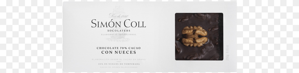 Turron Chocolate 70 Cocoa With Walnuts 250g Chocolate, Dessert, Food, Nut, Plant Free Transparent Png