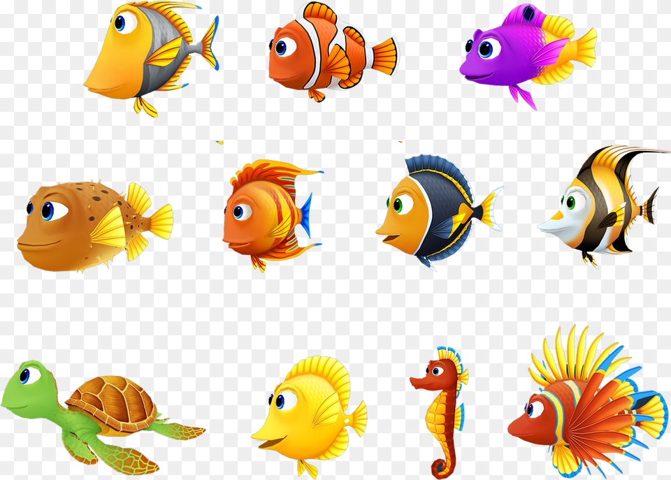 Turtle Fish Finding Nemo Seahorse, Animal, Sea Life, Reptile, Angelfish Free Png Download