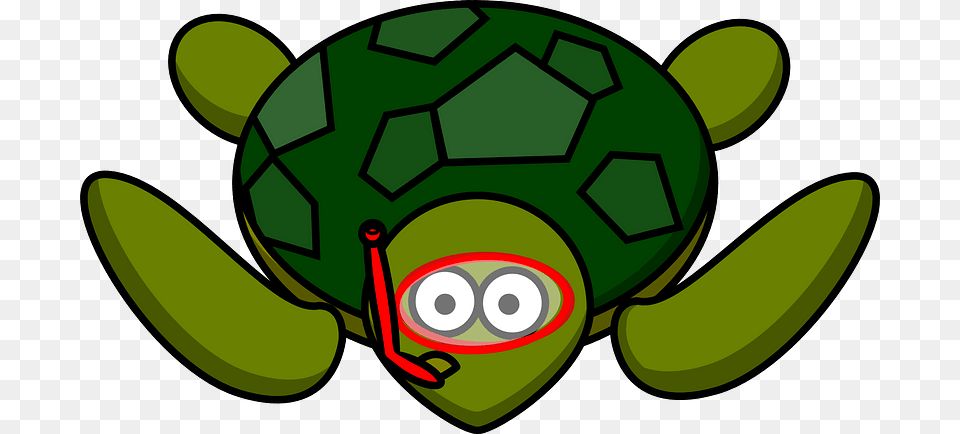 Turtle In A Swimming Mask Clipart Cartoon Animal Clipart Turtle, Ball, Football, Green, Soccer Png