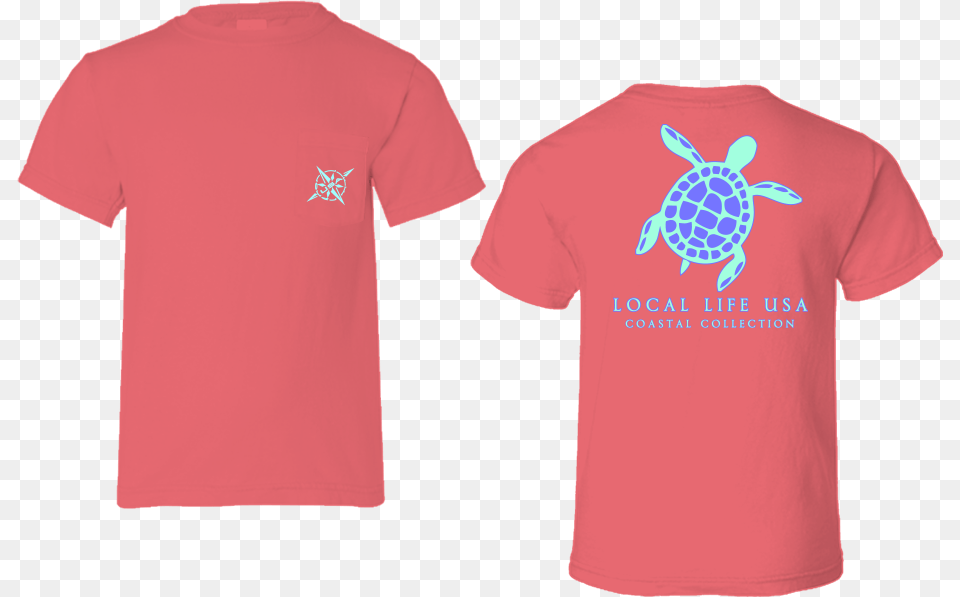 Turtle Outline Short Sleeve Tee Beach Vector, Clothing, T-shirt, Animal, Reptile Free Png Download