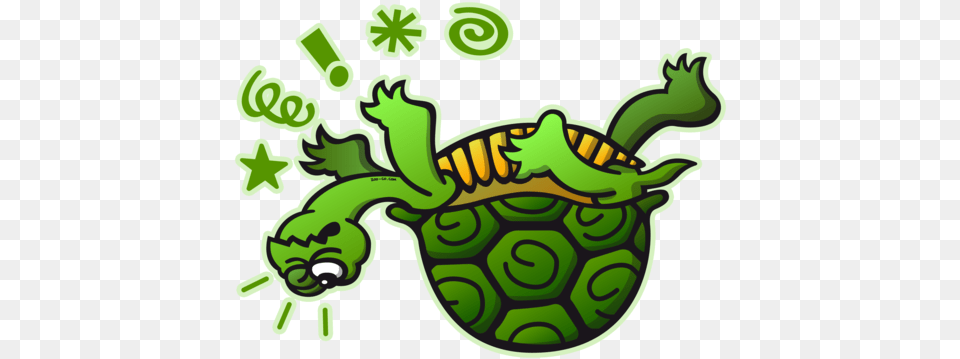 Turtle Transparent Images Transparent Upside Down Turtle Cartoon, Green, Animal, Reptile, Sea Life Free Png