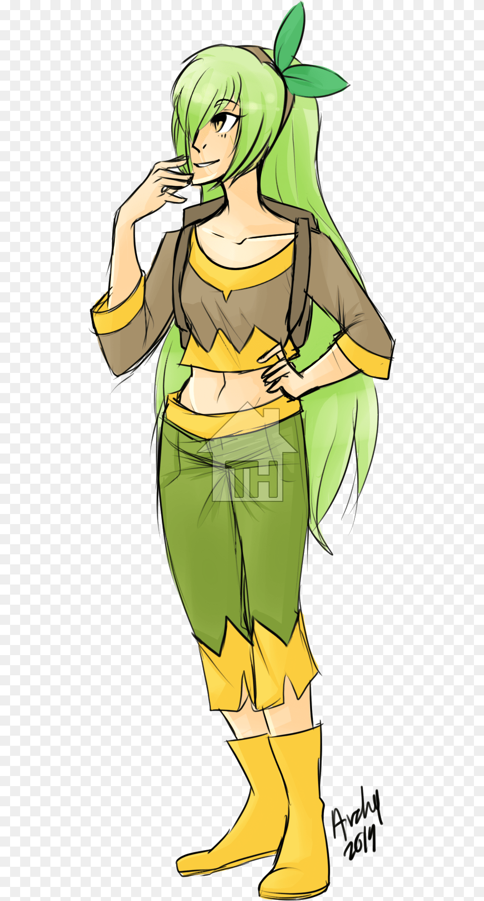 Turtwig Trainer39s Gallery Cartoon, Adult, Publication, Person, Female Free Png