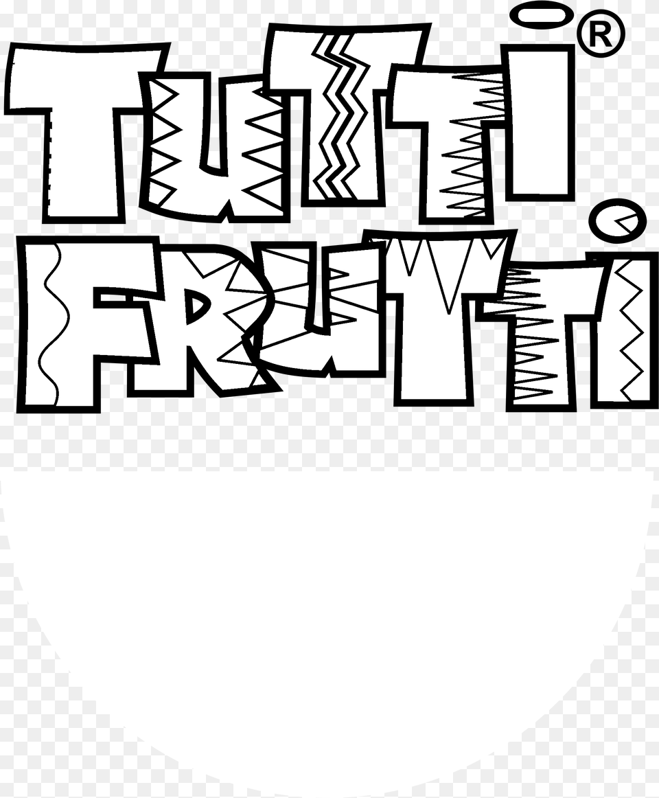 Tutti Frutti Logo Black And White Scrapbooking, Sticker, Stencil, Text Free Png Download