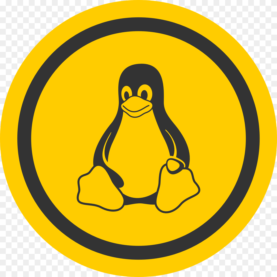 Tux Badge Orange Linux Logo, Animal, Bird, Penguin Png Image