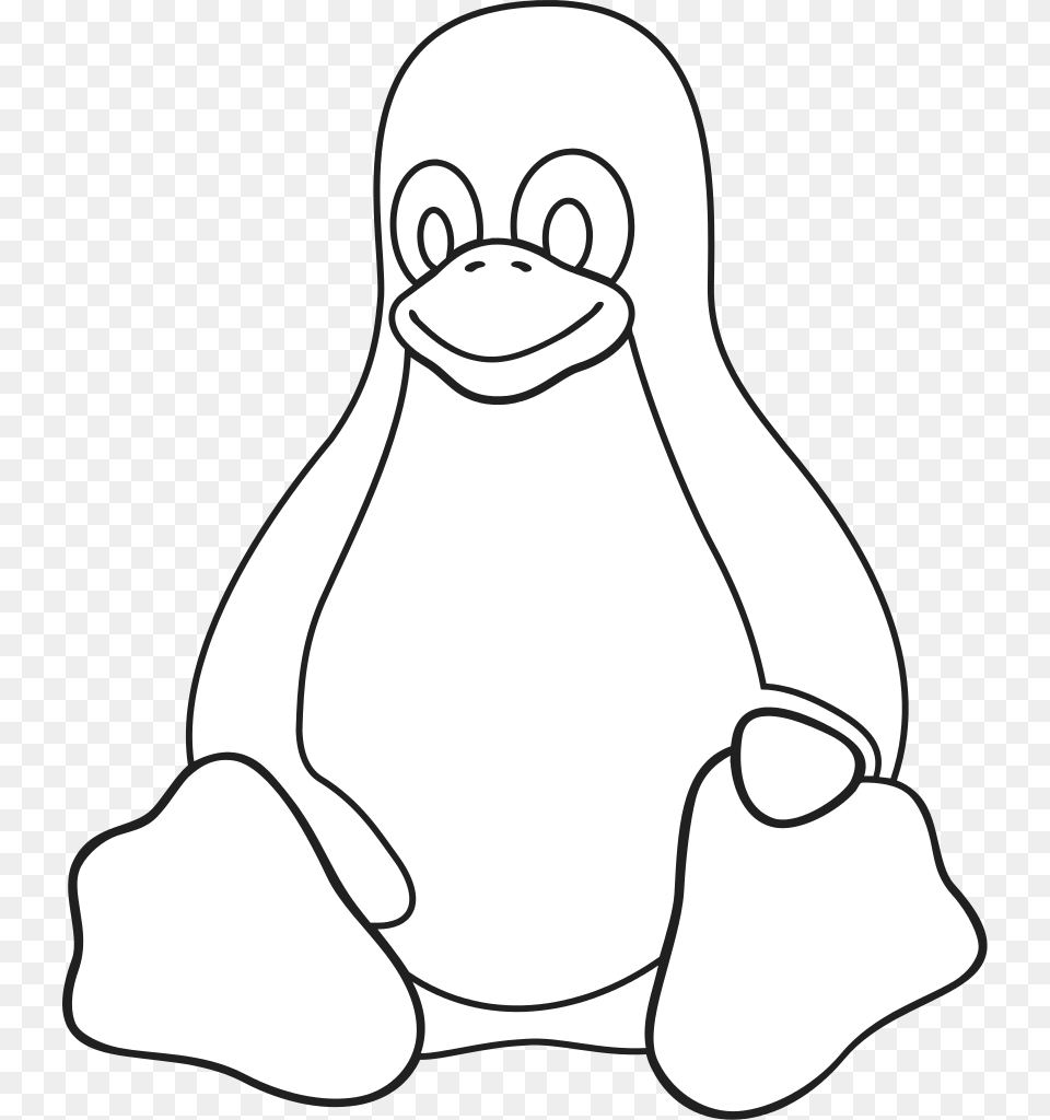 Tux Bw Dibujo Logo De Linux, Animal, Bear, Mammal, Wildlife Free Png