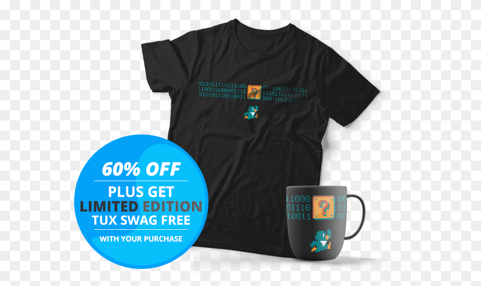 Tux Coffee Mug Linux Foundation, Clothing, Cup, T-shirt, Shirt Png Image