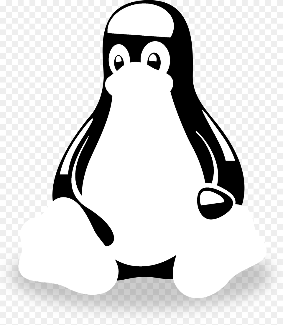 Tux Logo Black And White Pinguino De Tux Paint, Stencil, Animal, Fish, Sea Life Png Image