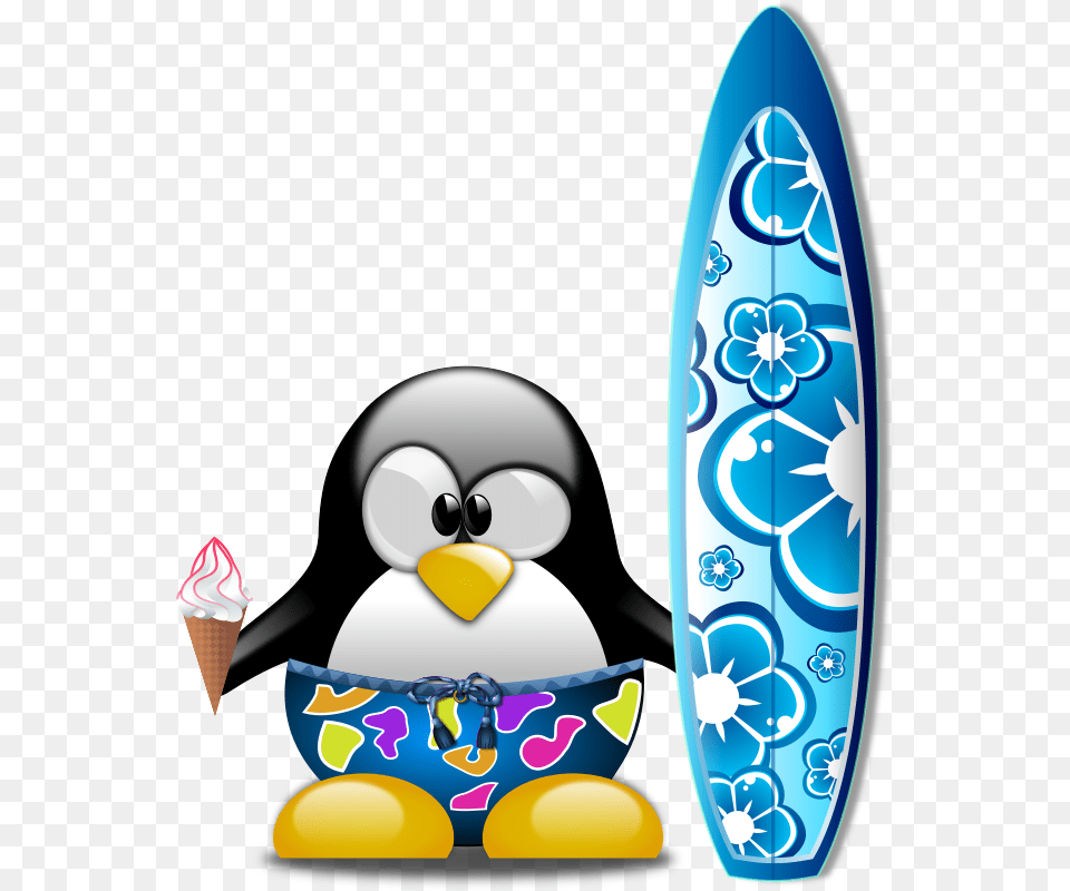 Tux The Surfer, Sea, Water, Surfing, Sport Png Image
