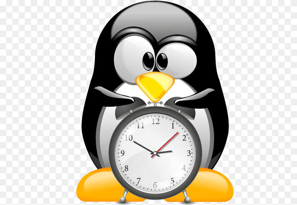 Tux Time Keeper Linux Penguin Avatar, Alarm Clock, Clock, Analog Clock Free Png Download