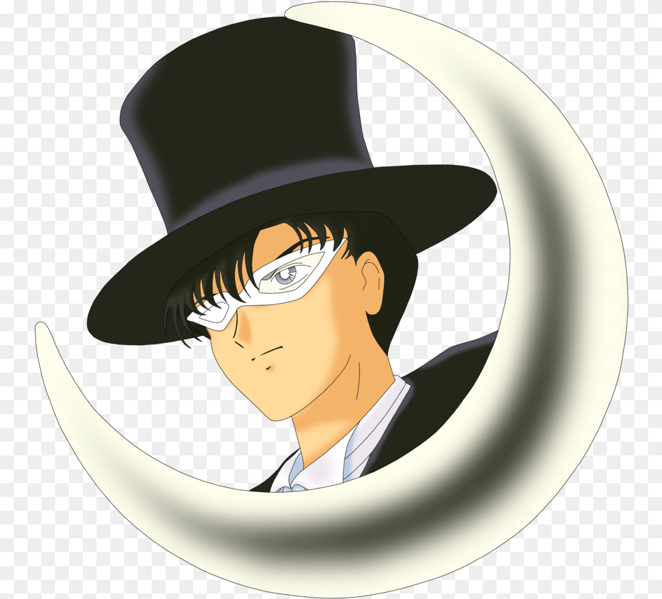 Tuxedo Mask Cresent Head By Anthro7 Tuxedo Mask Head, Clothing, Hat, Face, Person Png