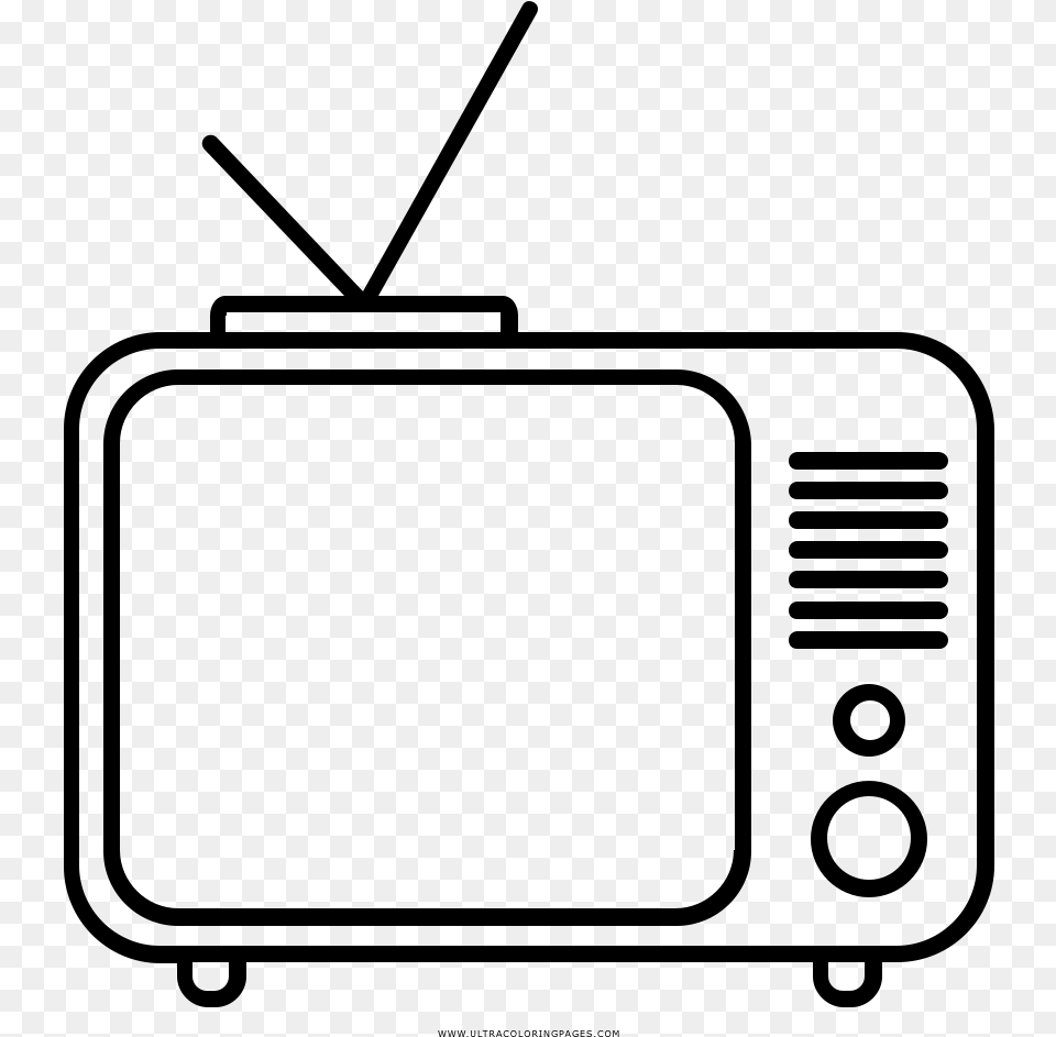 Tv Coloring Page, Gray Free Png Download