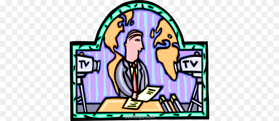 Tv News Reporter Royalty Vector Clip Art Illustration, Person, Adult, Female, Woman Free Transparent Png