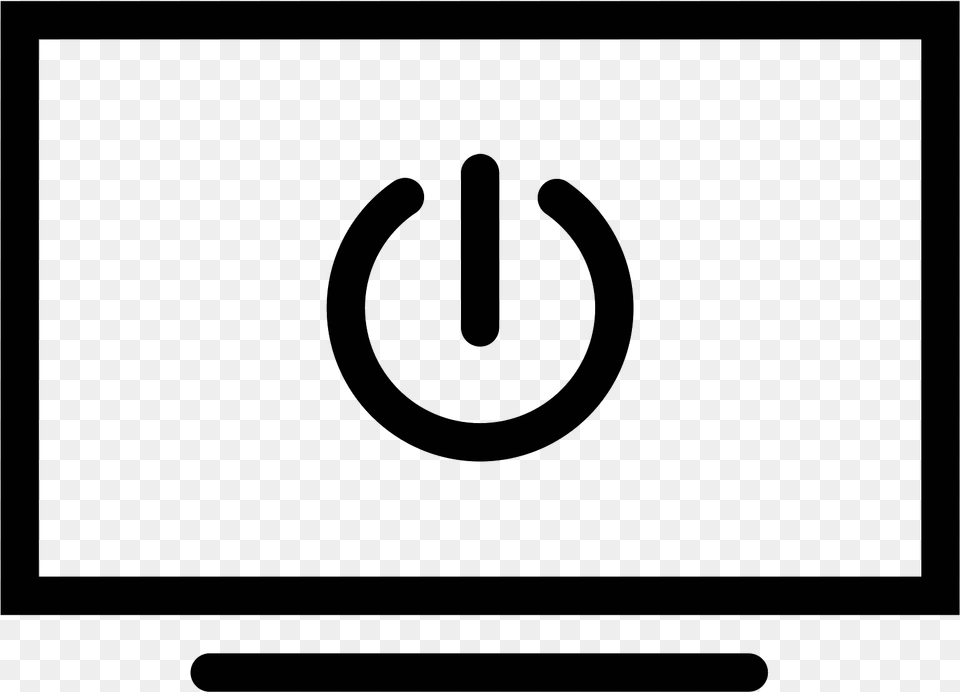 Tv On Icon Sign, Gray Free Png