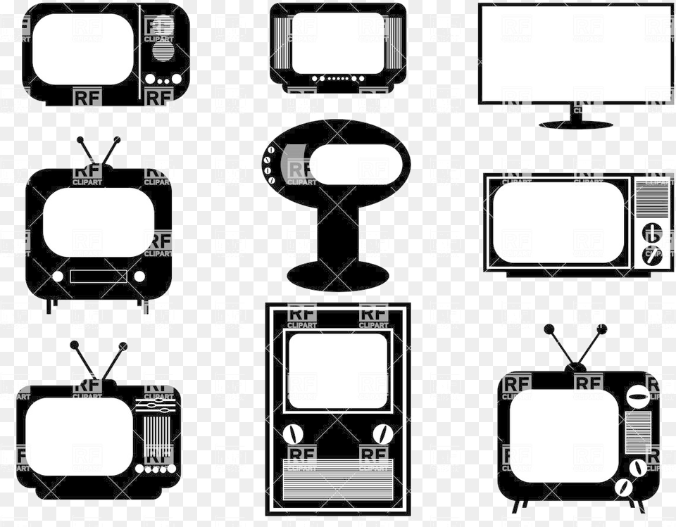 Tv Silhouettes Of Retro And Modern Sets Vector Modern Tv Vector, Computer Hardware, Electronics, Hardware, Cad Diagram Free Png Download