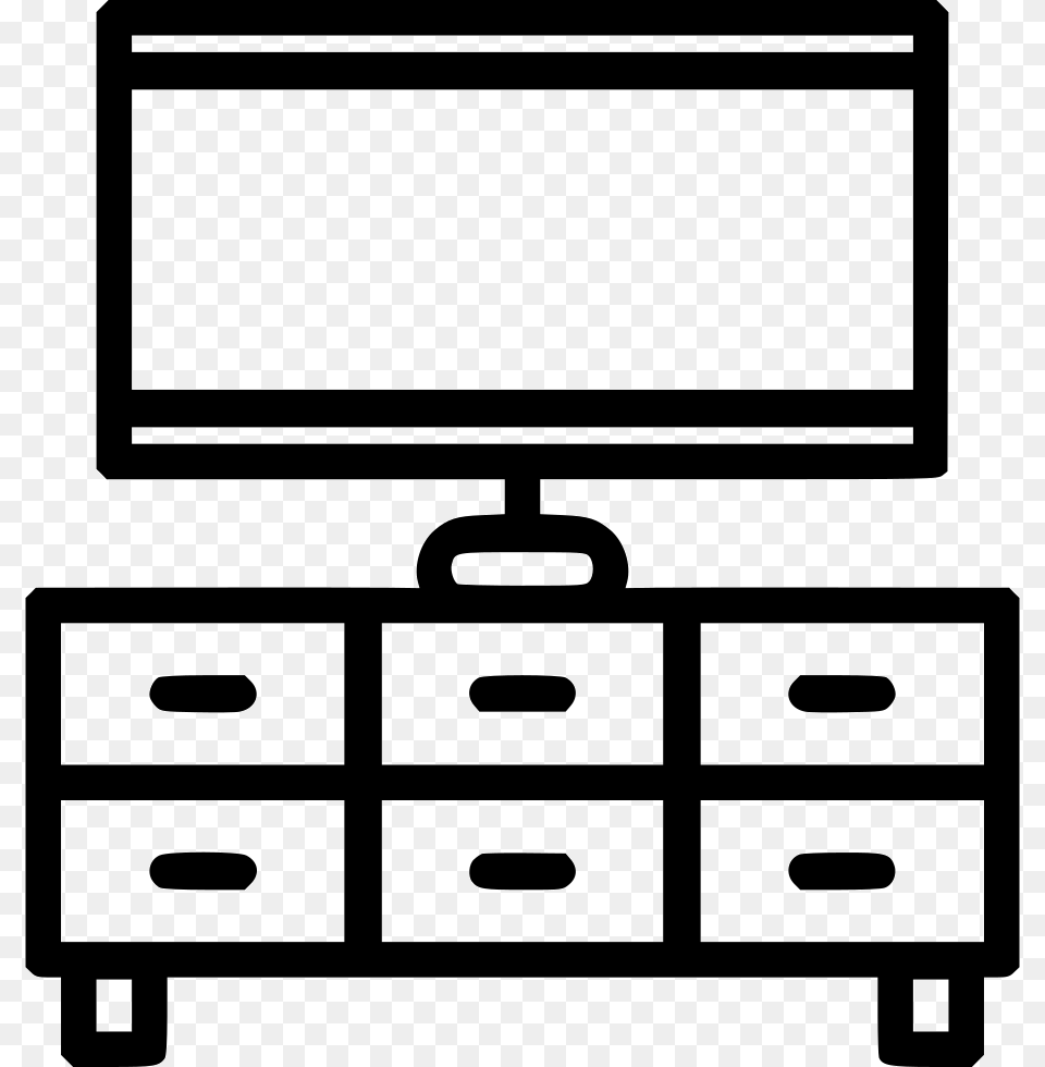 Tv Stand Svg Icon Download Clip Art, Cabinet, Dresser, Furniture, Drawer Free Png