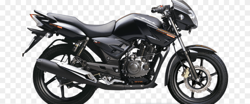 Tvs Apache Black Apache Rtr, Machine, Spoke, Motorcycle, Transportation Free Png Download