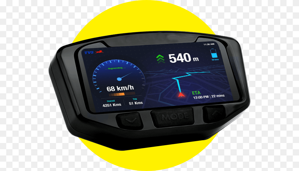 Tvs Creon Electric Bike Mockup Apex Tachometer, Wristwatch, Car, Transportation, Vehicle Free Transparent Png
