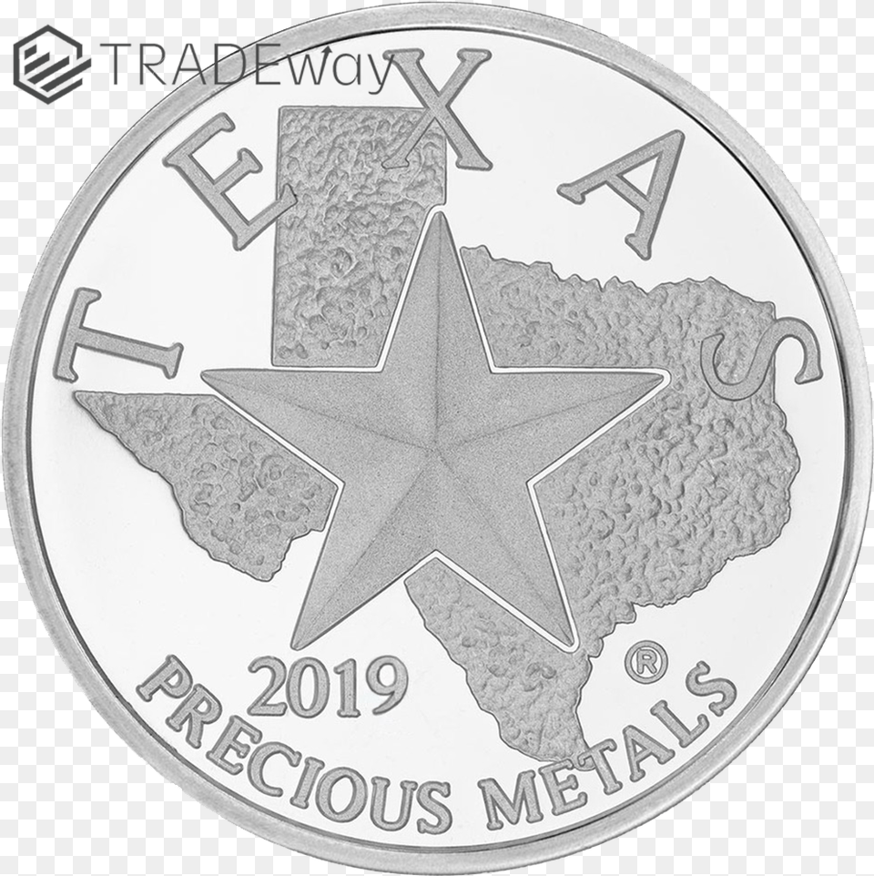 Tw 2019 Texas Silver Round Obverse, Coin, Money, Symbol Png