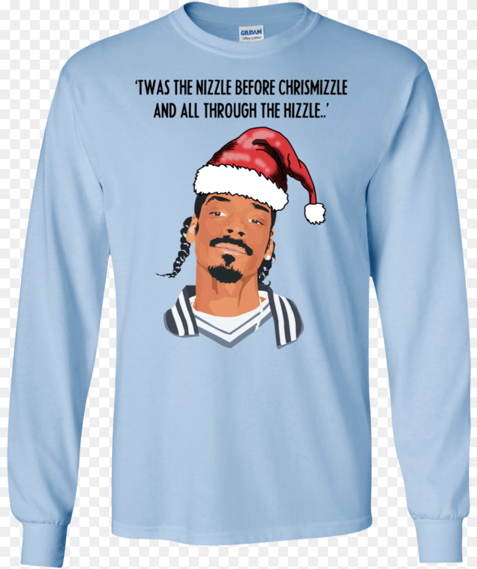Twas The Nizzle Before Chrismizzle And All Through T Shirt, T-shirt, Clothing, Sleeve, Long Sleeve Png Image