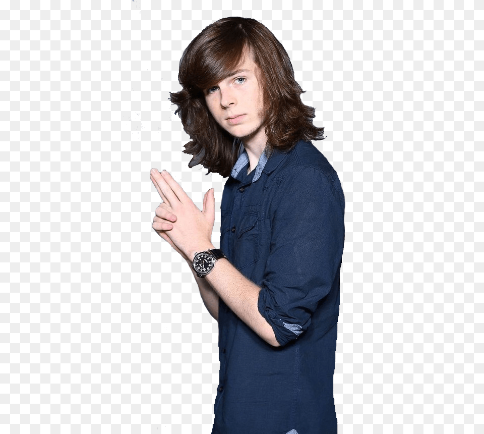Twd The Walking Dead And Chandler Riggs Image Carl Walking Dead 2017, Woman, Adult, Portrait, Photography Png