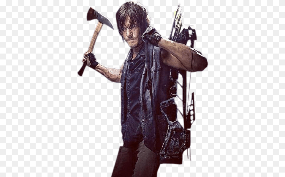 Twd Image Daryl The Walking Dead, Weapon, Tool, Jacket, Device Free Transparent Png