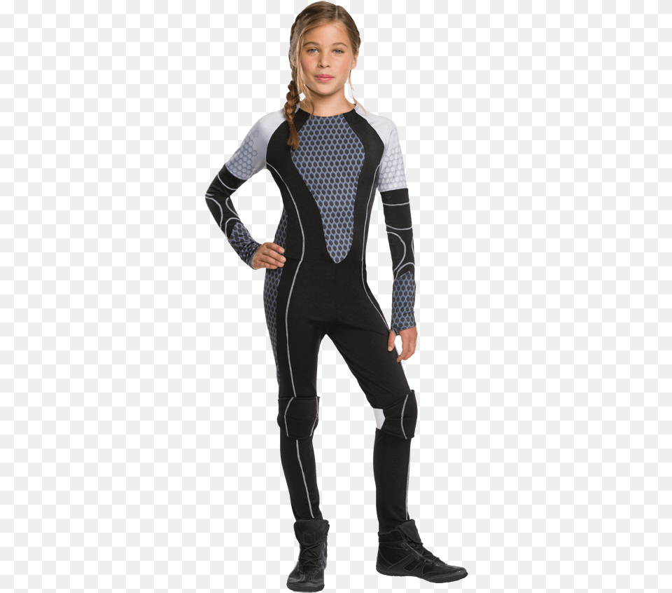 Tween Katniss Catching Fire Costume Hunger Games Katniss Costume, Clothing, Spandex, Sleeve, Long Sleeve Free Png