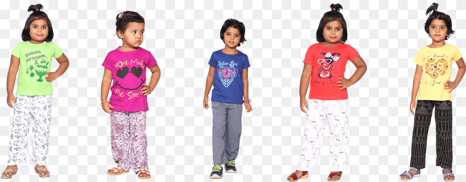 Tweety 5 Girls Pyjama Set, T-shirt, Clothing, Pants, Person Free Png Download