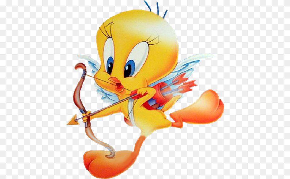 Tweety Bird Baby Disney Images Happy Valentines Day Tweety, Cupid, Animal Free Png Download