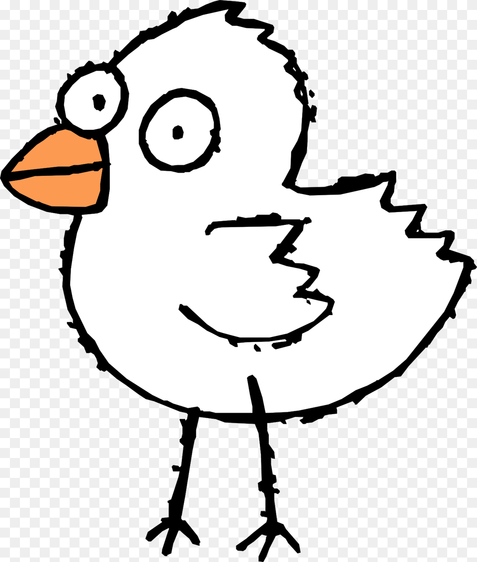 Tweety Bird Cartoon Black And White Clip Art Birds Cartoon Black And White, Animal, Beak, Person, Bow Free Png Download