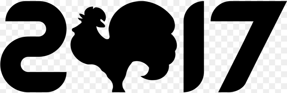 Twenty Seventeen Rooster 2017 Animal Art Asian Rooster, Gray Png Image