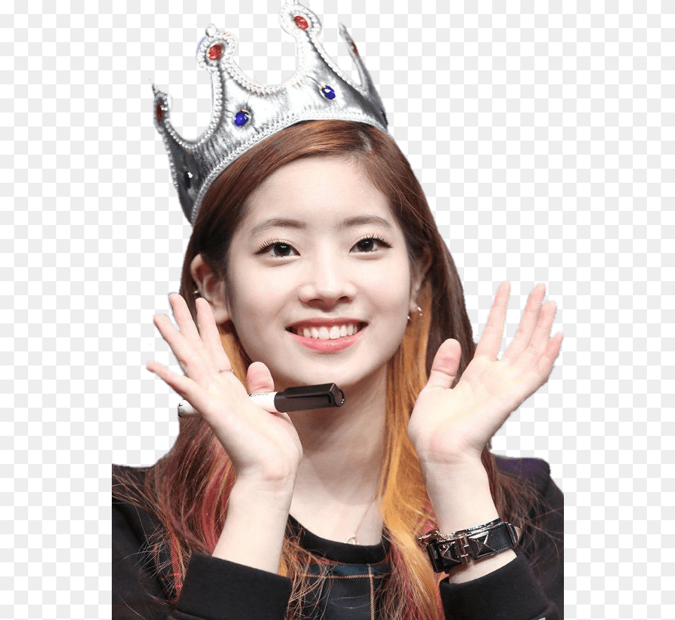Twice Dahyun Wearing Crown Twice Crown, Accessories, Jewelry, Person, Hand Free Png