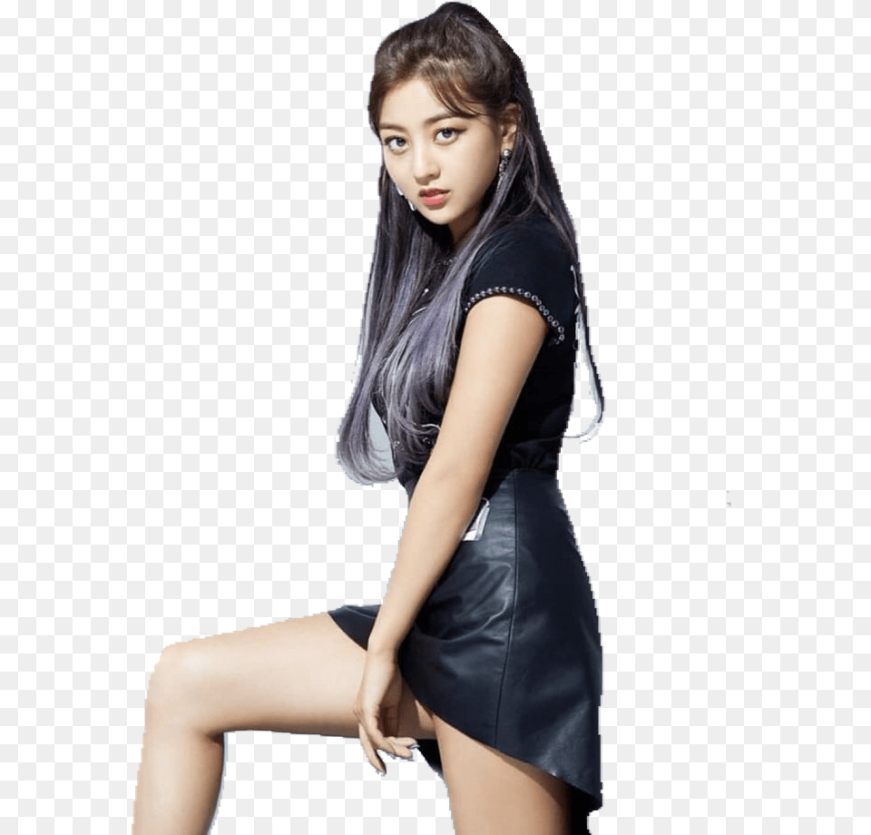 Twice Jihyo Photoshoot Posted By Sarah Thompson Sitting, Black Hair, Portrait, Photography, Face Png