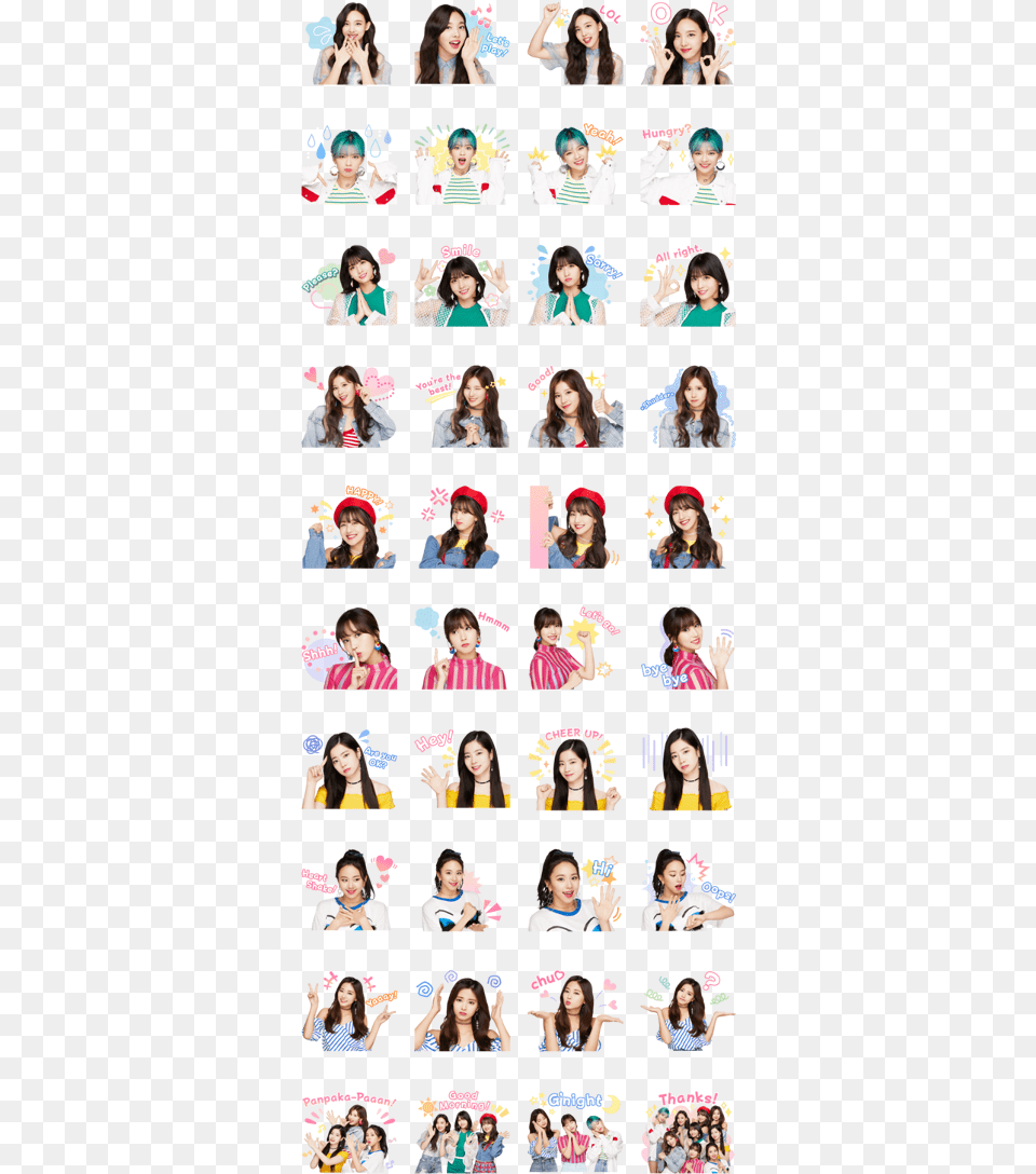 Twice Line Stickers, Art, Collage, Face, Head Free Png