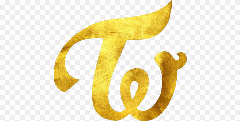 Twice Logo Goden Glitter Chaeyoung Twice Logo Gold Transparent, Symbol, Text, Number, Alphabet Png Image