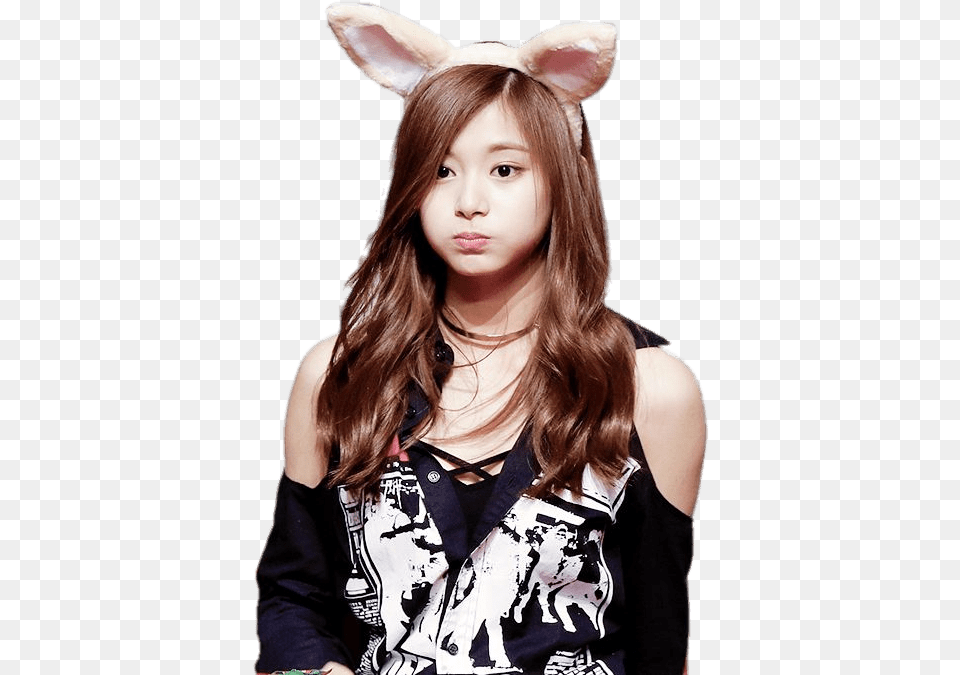 Twice Tzuyu Bunny Ears Twice Antes Do Debut, Face, Head, Person, Photography Png Image
