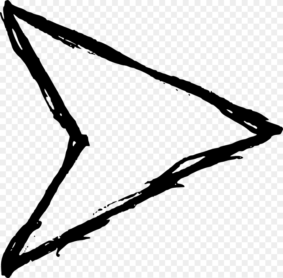 Twig Drawing Arrow Arrow Draw, Triangle, Bow, Weapon Free Png Download