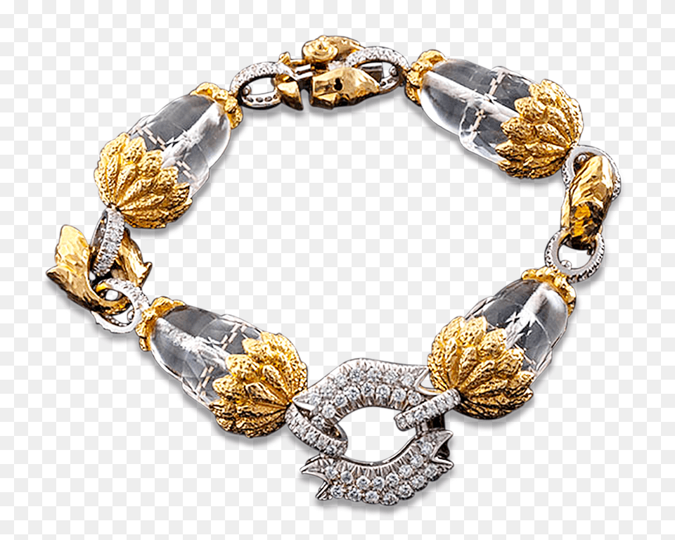 Twilight Carved Crystal And Diamond Link Bracelet, Accessories, Jewelry, Wedding, Person Png Image
