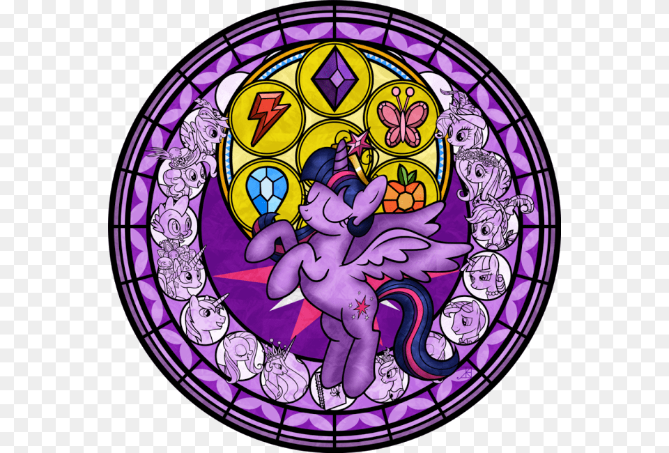 Twilight Sparkle Princess Celestia Pinkie Pie Rainbow Mlp The Four Princesses Stain Glass, Art, Baby, Person, Stained Glass Png Image